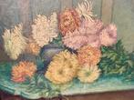 Olie op doek stilleven chrysanten Vin. Ducaju, Ophalen of Verzenden