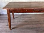 Franse boerentafel - 205 x 87,5 cm + 77 cm hoog / 2 lades, Eikenhout, 200 cm of meer, Vijf personen of meer, Rechthoekig