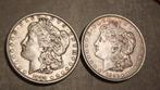 USA, Morgan Dollars 1889+1921,XF+ ,mooi zilver munten, Enlèvement ou Envoi, Amérique du Nord, Série, Argent