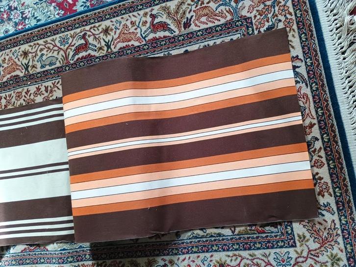 Vintage sterke authentieke tuinzetelstof,, Hobby en Vrije tijd, Stoffen en Lappen, Nieuw, Oranje, Ophalen of Verzenden