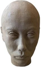 Aziatisch hoofd in klei. levensechte weergave, Antiquités & Art, Art | Sculptures & Bois, Enlèvement ou Envoi
