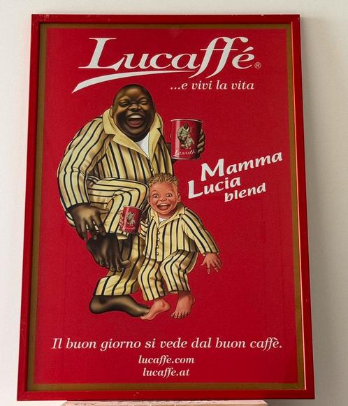 Affiche Lucaffé Mamma Lucia dans un cadre photo/cadre, Collections, Marques & Objets publicitaires, Utilisé, Enlèvement