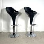 Set van twee kunststof retro barkrukken, Gebruikt, Ophalen of Verzenden, In hoogte verstelbaar, 90 cm of meer