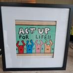 Keith Haring, act up for life met certificaat, Antiquités & Art, Art | Lithographies & Sérigraphies, Enlèvement ou Envoi