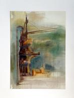 Abstract Painting. 102 x 72 cm.By Eugène Eechaut (1928-2019), Ophalen of Verzenden