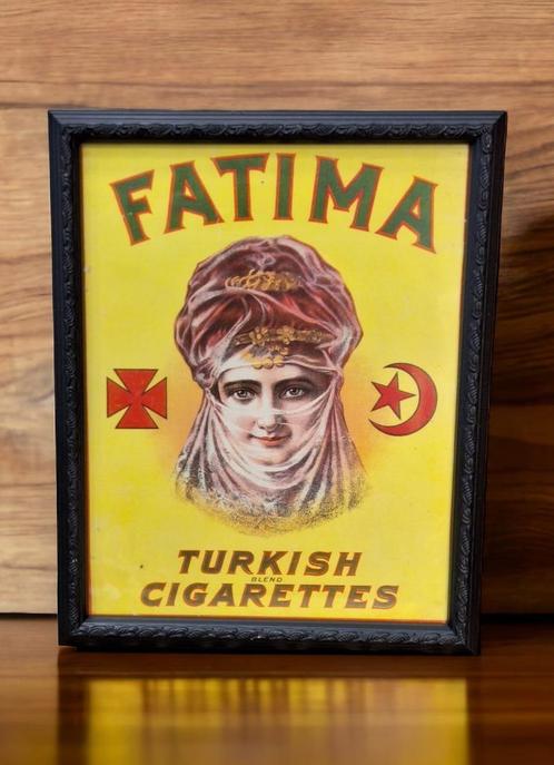 Ingelijste reclame van Fatima Turkish blend cigarettes🚬, Collections, Marques & Objets publicitaires, Comme neuf, Panneau publicitaire
