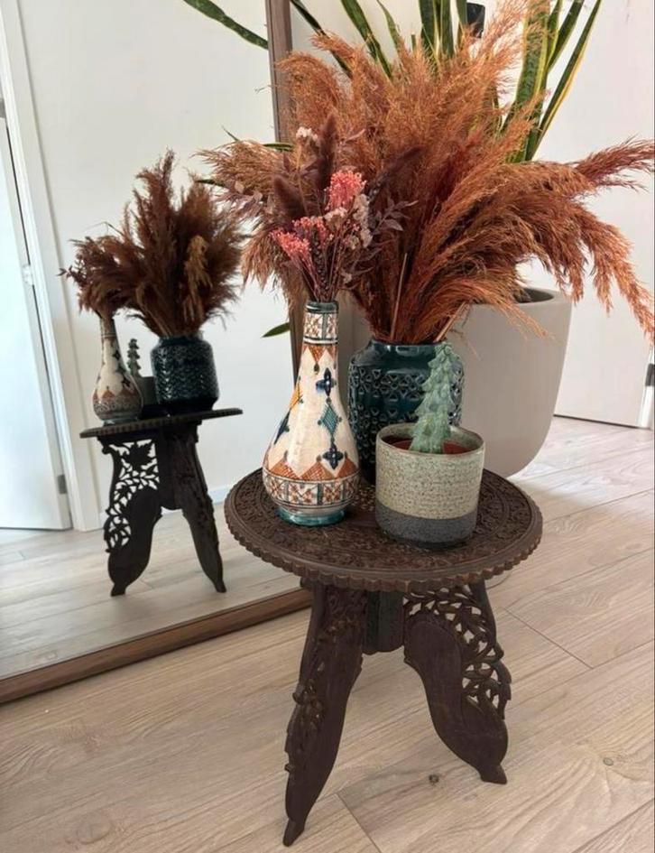 Antiek bijzettafeltje handgemaakt, Huis en Inrichting, Tafels | Bijzettafels, Ophalen of Verzenden