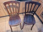 Lot de 2 chaises Bistro en bois Vintage, Antiquités & Art, Enlèvement