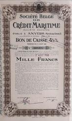 Société Belge de Crédit Maritime - Anvers - kasbon 4,5%, Ophalen of Verzenden, 1920 tot 1950, Aandeel