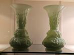 2 grote lichtgroene art nouveau glazen vazen 
Frankrijk 1900, Antiek en Kunst, Ophalen of Verzenden