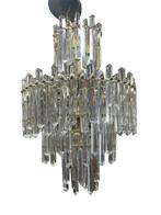 Paolo Venini/Triedri kroonluchter, Huis en Inrichting, Lampen | Kroonluchters, Ophalen of Verzenden, Zo goed als nieuw, Glas, Holywood regency