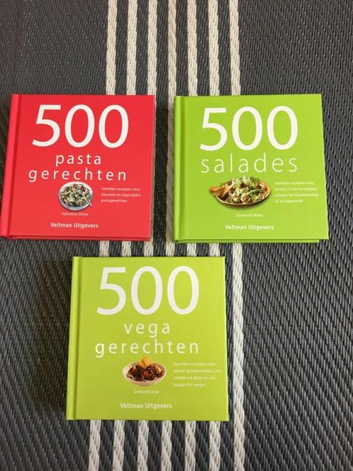 Kookboekjes 500 pastagerechten, salades en vega gerechten, Livres, Livres de cuisine, Comme neuf, Plat principal, Pays-Bas et Belgique