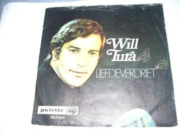 45 T  - SINGLE  -  WILL TURA - LIEFDEVERDRIET, Cd's en Dvd's, Ophalen of Verzenden, 7 inch, Nederlandstalig, Single