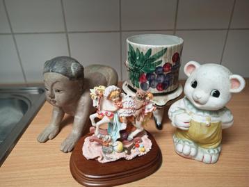 SETPRIJS  lot van 4 decoratie items allerlei   mooie staat  beschikbaar voor biedingen