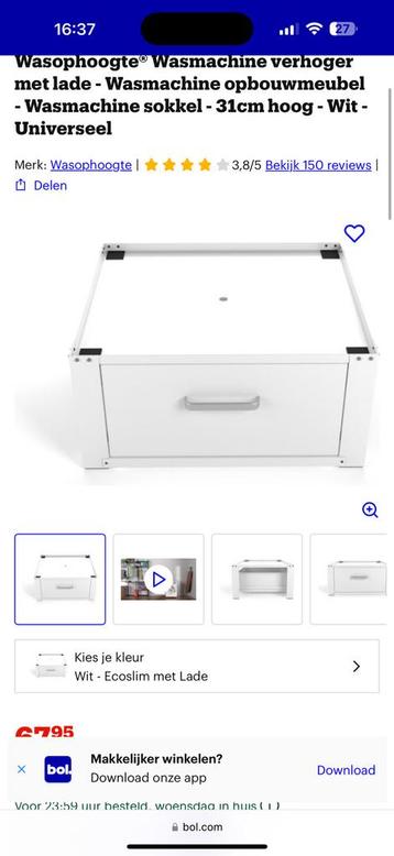 Wasmachine en droger verhoger/sokkel beschikbaar voor biedingen