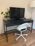 IKEA ALEX bureau – donkerblauw + stoel, Maison & Meubles, Bureaux, Enlèvement, Comme neuf, Bureau