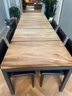 Eettafel in tropisch hout, Huis en Inrichting, Tafels | Eettafels, Ophalen, 200 cm of meer, 50 tot 100 cm, Zo goed als nieuw