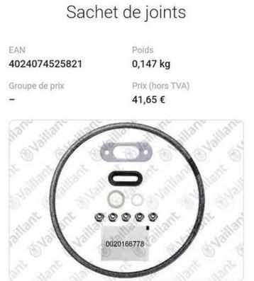 Onderhoudskit Vaillant EcoTec, EcoCompact (100% nieuw) beschikbaar voor biedingen