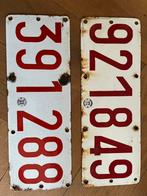 2 belgische emaille nummerplaten, Ophalen of Verzenden