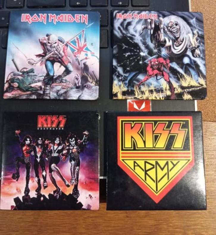 4 magneten kiss en iron maiden, Verzamelen, Muziek, Artiesten en Beroemdheden, Verzenden