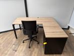 Q-line hoekbureau + standcontainer (zwart), Zakelijke goederen, Ophalen