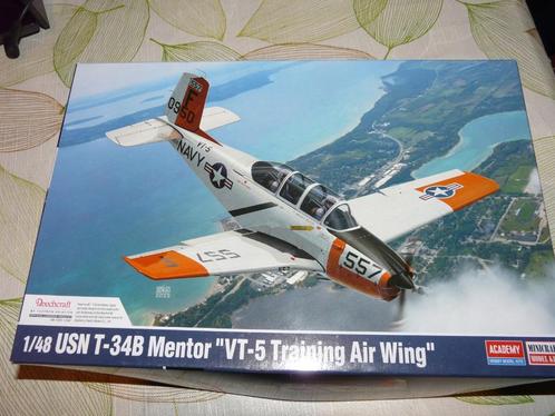 USN T-34B MENTOR 1/48 ACADEMY, Hobby en Vrije tijd, Modelbouw | Vliegtuigen en Helikopters, Nieuw, Vliegtuig, Groter dan 1:72