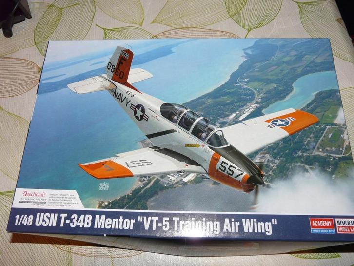 USN T-34B MENTOR 1/48 ACADEMY, Hobby en Vrije tijd, Modelbouw | Vliegtuigen en Helikopters, Nieuw, Vliegtuig, Groter dan 1:72