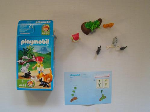 playmobil 4493 = poezenfamilie =4 katten 2 muizen 1 meisje, Enfants & Bébés, Jouets | Playmobil, Comme neuf, Ensemble complet