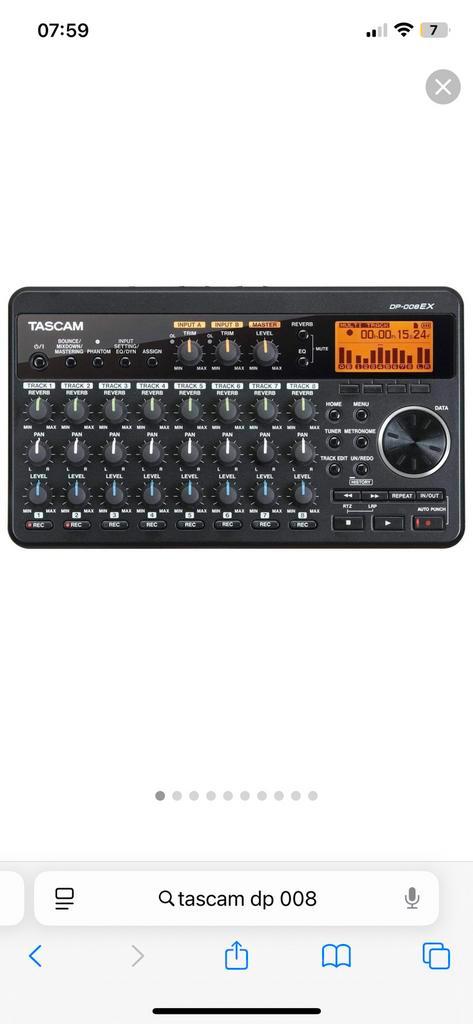 8-track tascam, Audio, Tv en Foto, Professionele apparaten, Zo goed als nieuw, Ophalen