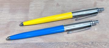 2 x Parker Jotter Originals balpennen / 1 x Geel / 1 x Blauw beschikbaar voor biedingen