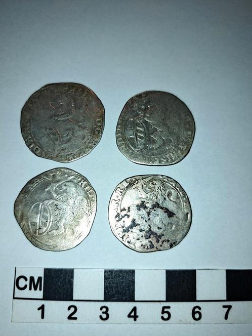lot van 4 zilver munten 17de eeuw, Antiek en Kunst, Antiek | Zilver en Goud, Zilver, Ophalen