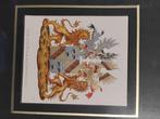 Antieke schilderij familiewapen van Juckema van Burmania, Antiek en Kunst, Ophalen