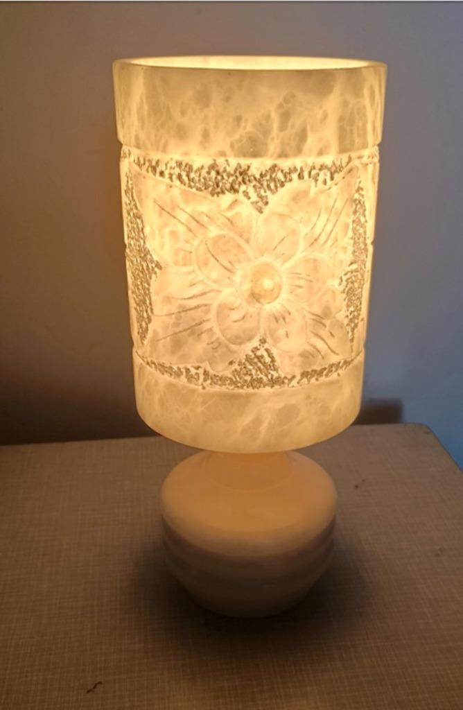 2 marmeren tafellampen, Huis en Inrichting, Lampen | Tafellampen, Gebruikt, Ophalen