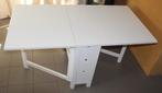 Table à rabat blanche avec 6 tiroirs Norden IKEA, Huis en Inrichting, Tafels | Eettafels, Ophalen, Gebruikt, Design scandinave