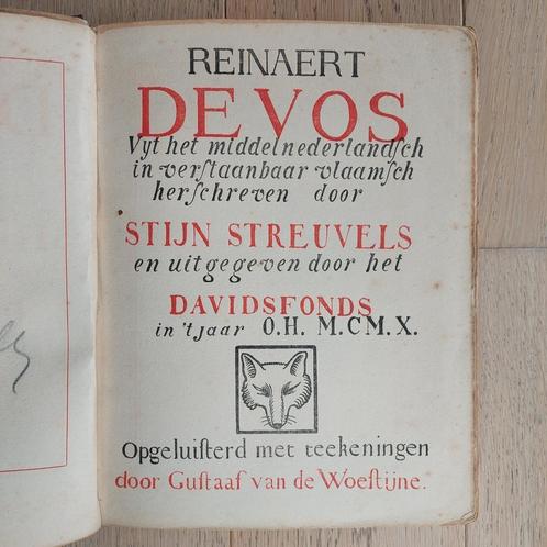 Reinaert gesigneerd Stijn Streuvels-illustr. G vd Woestijne, Antiek en Kunst, Curiosa en Brocante, Ophalen of Verzenden