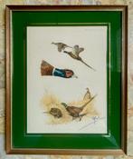 Boris RIAB (1898-1975) - ets - studie van fazanten, Antiek en Kunst, Ophalen of Verzenden