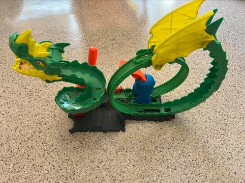 Hot Wheels Dragon Drive racebaan, Kinderen en Baby's, Speelgoed | Racebanen, Gebruikt, Racebaan, Handmatig, Hot Wheels, Zelf te bouwen