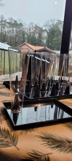 Cristal plastic fluitglazen met staander en onderzetters, Ophalen, Nieuw