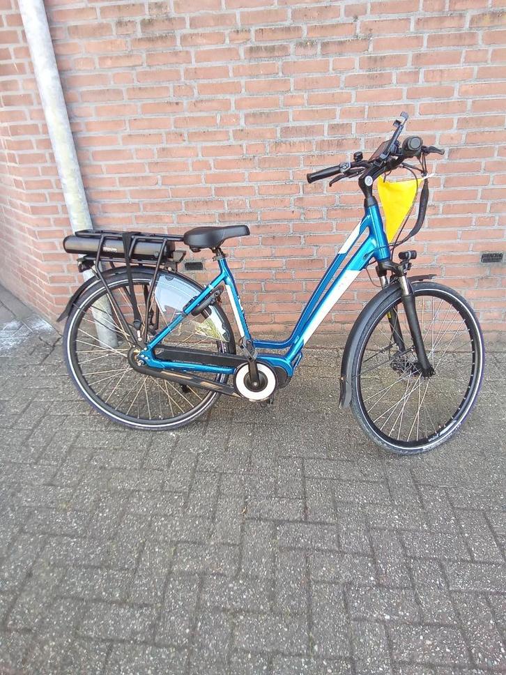 Amslod York MRX-600 Blauwe dames/heren electrische f fiets, Fietsen en Brommers, Elektrische fietsen, Zo goed als nieuw, Overige merken