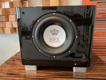 Caisson de basses actif REL Acoustics T/7x 8 pouces, noir br, Enlèvement ou Envoi, Comme neuf, Subwoofer
