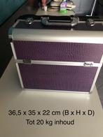 Make up koffer, Handtassen en Accessoires, Beautycases, Ophalen, Zo goed als nieuw, Paars, Hardcase