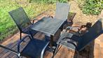 Tuinset tafel en 4 stoelen, Tuin en Terras, Tuinsets en Loungesets, Ophalen, 4 zitplaatsen, Gebruikt, Tuinset