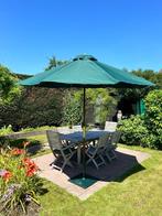 Stevige groene tuinparasol Ø 260 cm & voet Portofino, Tuin en Terras, Parasols, Ophalen, Zo goed als nieuw, 2 tot 3 meter, Stokparasol