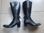 Belle botte en cuir noire, Noir, Porté, Enlèvement ou Envoi, Bottes hautes