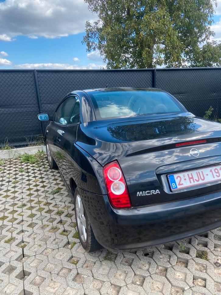 Nissan Micra C+C Cabrio – 2008, Auto's, Nissan, Particulier, Micra, Benzine, Cabriolet, 2 deurs, Handgeschakeld, Zwart, Ophalen