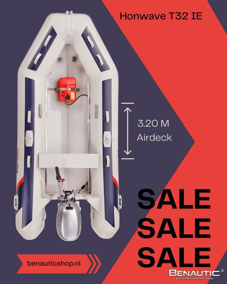 Honwave T32IE3: Compacte, stabiele en veelzijdige rubberboot, Watersport en Boten, Rubberboten, Nieuw, Overige merken, Minder dan 70 pk