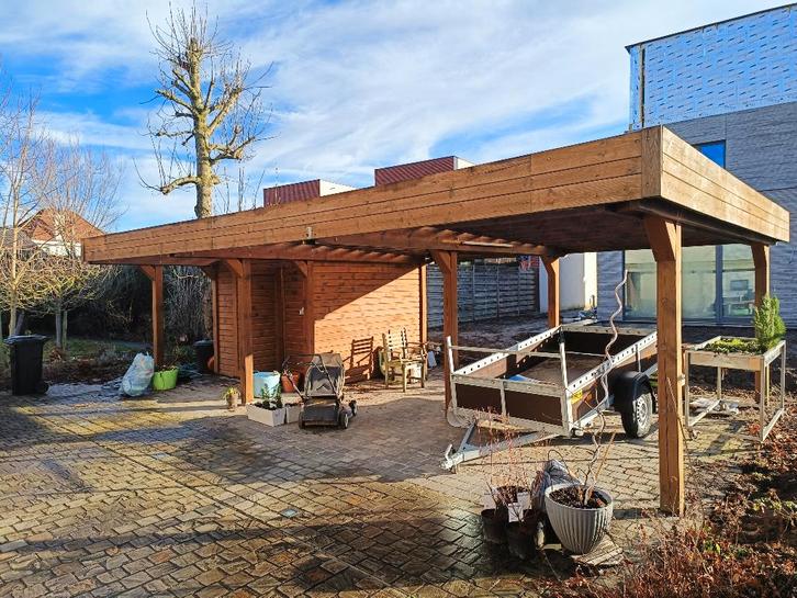 Abri d'auto avec rangement - démonté vous-même, Jardin & Terrasse, Verrières, Utilisé, Carport, Enlèvement