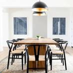 Chaises Wishbone élégantes en noir — Ensemble de 10, Neuf, Scandinavisch, Enlèvement, Cinq, Six Chaises ou plus