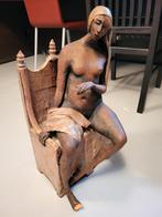 terracotta zittende dame antiek, Ophalen of Verzenden