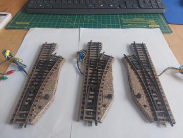 Marklin Ho lot de 3 aiguillages 5137/5138, Analogique, Enlèvement ou Envoi, Courant alternatif, Rails